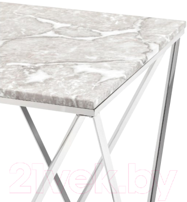 Журнальный столик Stool Group Авалон 61x61 / ECT-0551 (серый мрамор/сталь серебристый)