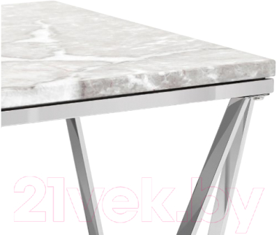 Журнальный столик Stool Group Авалон 61x61 / ECT-0551 (серый мрамор/сталь серебристый)