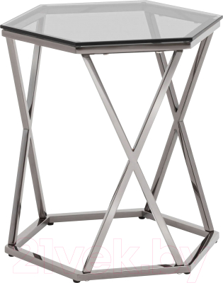 Журнальный столик Stool Group Круз 48x42 / EET-187-GM (стекло smoke/сталь темный хром) - фото