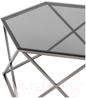 Журнальный столик Stool Group Круз 93x80 / ECT-187-GM (стекло Smoke/сталь темный хром)