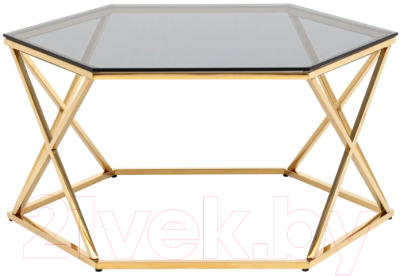 Журнальный столик Stool Group Круз 93x80 / ECT-187-TG (стекло Smoke/сталь золото)