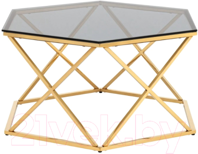Журнальный столик Stool Group Круз 93x80 / ECT-187-TG (стекло Smoke/сталь золото)