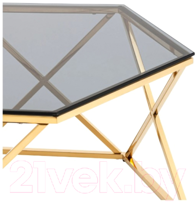 Журнальный столик Stool Group Круз 93x80 / ECT-187-TG (стекло Smoke/сталь золото)