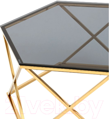 Журнальный столик Stool Group Круз 93x80 / ECT-187-TG (стекло Smoke/сталь золото)