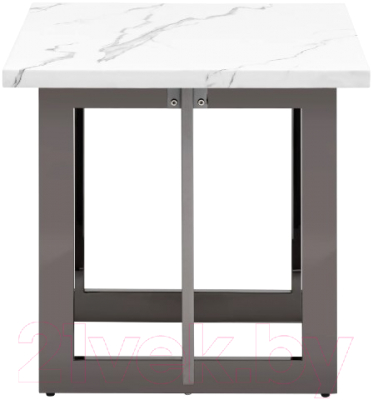 Журнальный столик Stool Group Нэйтан 61x61 / EET-0106-GM (белый мрамор/сталь темный хром)