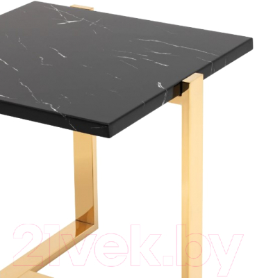 Журнальный столик Stool Group Тоби 61x61 / EET-5004-TG (черный мрамор/сталь золото)