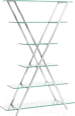 Стеллаж Stool Group Гейт / EDCS-006 (прозрачное стекло/сталь серебристый) - фото