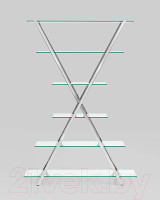 Стеллаж Stool Group Гейт / EDCS-006 (прозрачное стекло/сталь серебристый)