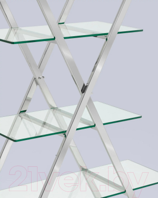 Стеллаж Stool Group Гейт / EDCS-006 (прозрачное стекло/сталь серебристый)