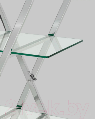 Стеллаж Stool Group Гейт / EDCS-006 (прозрачное стекло/сталь серебристый)
