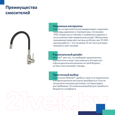 Смеситель Milardo Meal M01BN0FM05