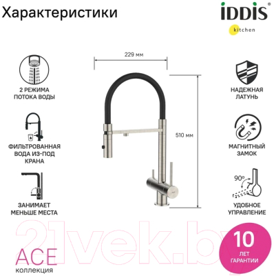 Смеситель IDDIS Ace ACEBNFFi05