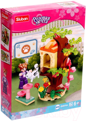 Конструктор Sluban Розовая мечта Кошачий домик на дереве / 9019875 - фото