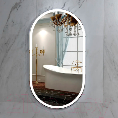 Зеркало Пекам Iva 1 52.5x102.5 / Iva1-52.5x102.5 (c подсветкой, с механической клавишей включения)