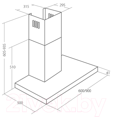 Вытяжка Т-образная Akpo Feniks Slim Glass II 60 WK-9