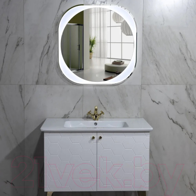 Зеркало Пекам Anna 80x80 / anna-80x80B (с подсветкой, с бесконтактным сенсором)