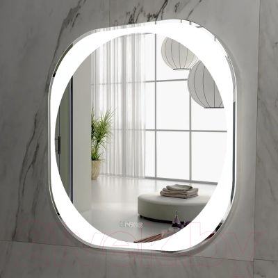 Зеркало Пекам Anna 80x80 / anna-80x80spcl (подсветка, двойной сенсор на прикосновение, подогрев, часы)