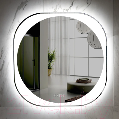 Зеркало Пекам Anna 80x80 / anna-80x80spcl (подсветка, двойной сенсор на прикосновение, подогрев, часы)