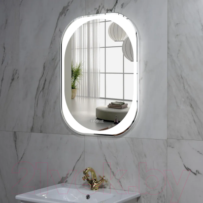 Зеркало Пекам Anna 60x80 / anna-60x80spcl (подсветка, двойной сенсор на прикосновение, подогрев, часы)