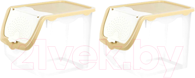 Набор контейнеров El Casa 506 / 640342_2 (2шт, прозрачный/бежевый) - фото