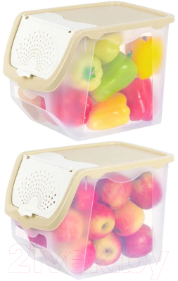 Набор контейнеров El Casa 506 / 640342_2 (2шт, прозрачный/бежевый)