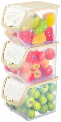 Набор контейнеров El Casa 506 / 640342_3 (3шт, прозрачный/бежевый)