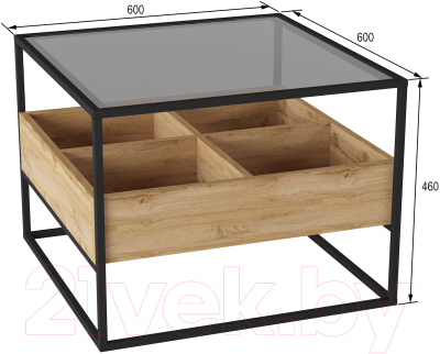 Журнальный столик Калифорния мебель Кассо (дуб вотан)