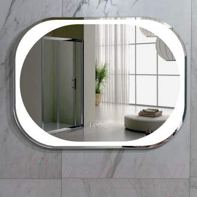 Зеркало Пекам Anna 80x60 / anna-80x60scl (с подсветкой, с сенсором на прикосновение, часами)