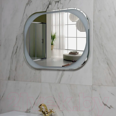 Зеркало Пекам Anna 80x60 / anna-80x60scl (с подсветкой, с сенсором на прикосновение, часами)