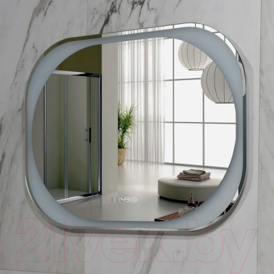 Зеркало Пекам Anna 80x60 / anna-80x60scl (с подсветкой, с сенсором на прикосновение, часами)