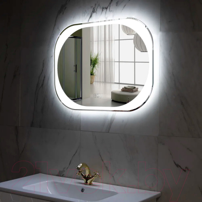 Зеркало Пекам Anna 80x60 / anna-80x60scl (с подсветкой, с сенсором на прикосновение, часами)