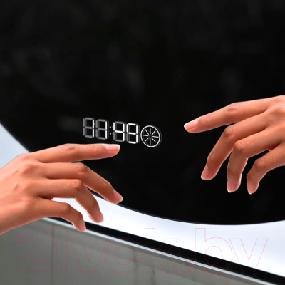 Зеркало Пекам Anna 80x60 / anna-80x60scl (с подсветкой, с сенсором на прикосновение, часами)