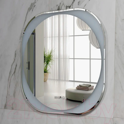 Зеркало Пекам Anna 80x80 / anna-80x80scl (с подсветкой, с сенсором на прикосновение, часами)