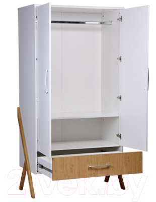 Шкаф Polini Kids Porto 3100 / 0002573.163 (белый/дуб каменный)