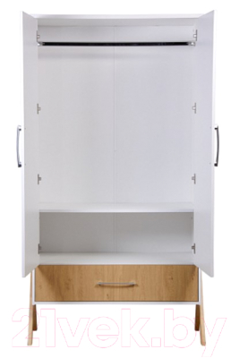 Шкаф Polini Kids Porto 3100 / 0002573.163 (белый/дуб каменный)