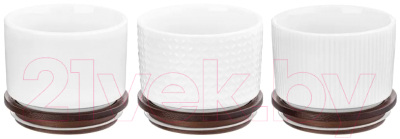 Набор емкостей для хранения Elan Gallery Микс / 540748 (3шт, белый)