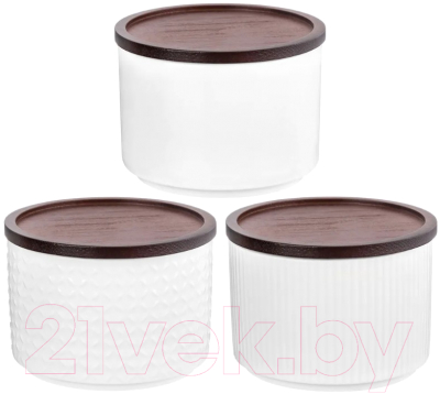 Набор емкостей для хранения Elan Gallery Микс / 540748 (3шт, белый)