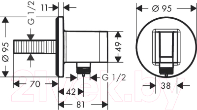 Подключение для душевого шланга Hansgrohe Fixfit S 26888140