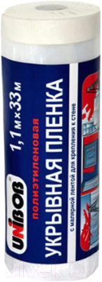 Пленка строительная Unibob С малярной лентой 1.1x33м / 38222 - фото