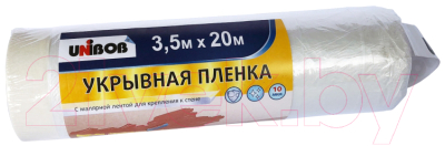 Пленка строительная Unibob С малярной лентой 3.5x20 10мкн / 78980 - фото
