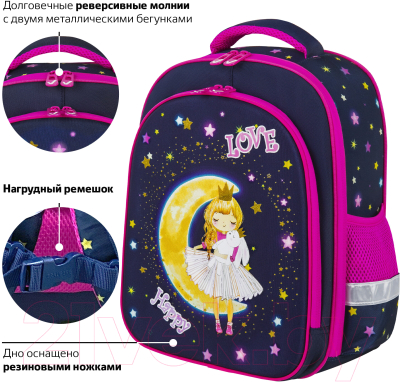 Школьный рюкзак Brauberg Kids Standard. Moon girl / 271387