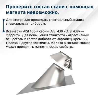 Потолочно-проходной узел дымохода UMKPRO 45 220 AISI 439/0.5мм