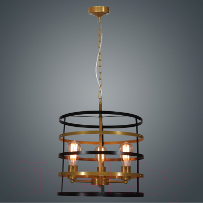 Люстра Элетех Абелла 231 НСБ 01-3х60-167 Е27 / 1005405102 (черный/золото)