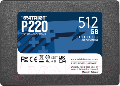 SSD диск Patriot P220 512GB (P220S512G25) - фото