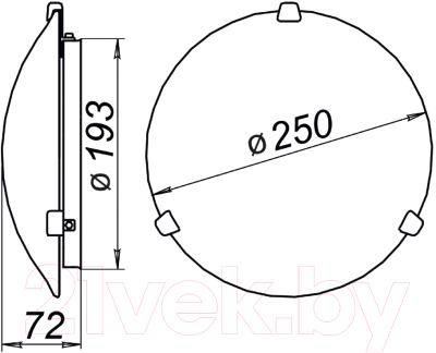 Потолочный светильник Элетех Ассоль 250 НПБ 01-60-130 М15 / 1005204991