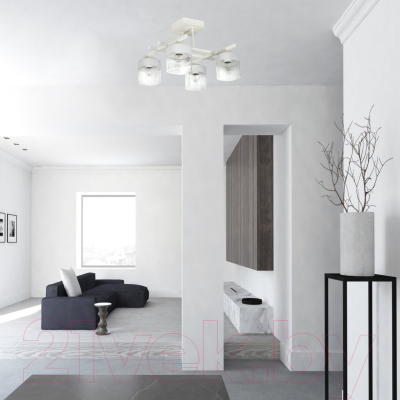 Люстра Элетех Базиль 141 НПБ 01-4х60-124 Е27 / 1005404980 (белый муар)