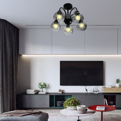 Люстра Элетех Берта 151 НСБ 01-5х60-132 Е27 / 1005404645 (черный муар)