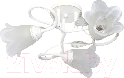 Люстра Элетех Бонни 131 НПБ 01-3х60-205 Е14 / 1005404781 (белый/золото) - фото