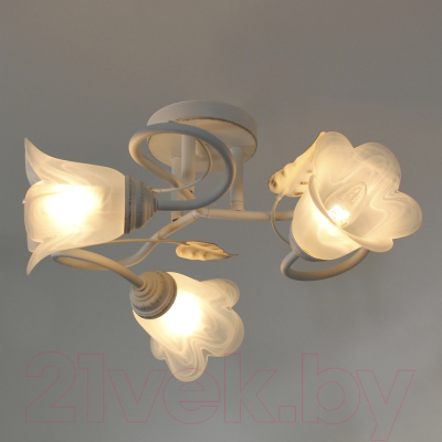 Люстра Элетех Бонни 131 НПБ 01-3х60-205 Е14 / 1005404781 (белый/золото)