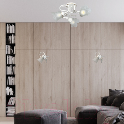 Люстра Элетех Бонни 131 НПБ 01-3х60-205 Е14 / 1005404781 (белый/золото)